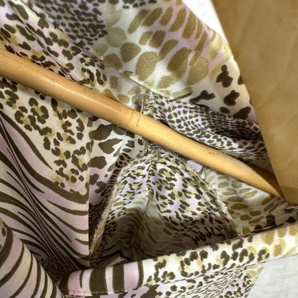 Notations 1X Plus Animal Print Purple Colorful Buttoned Top Collared Funky Retro - Picture 6 of 10